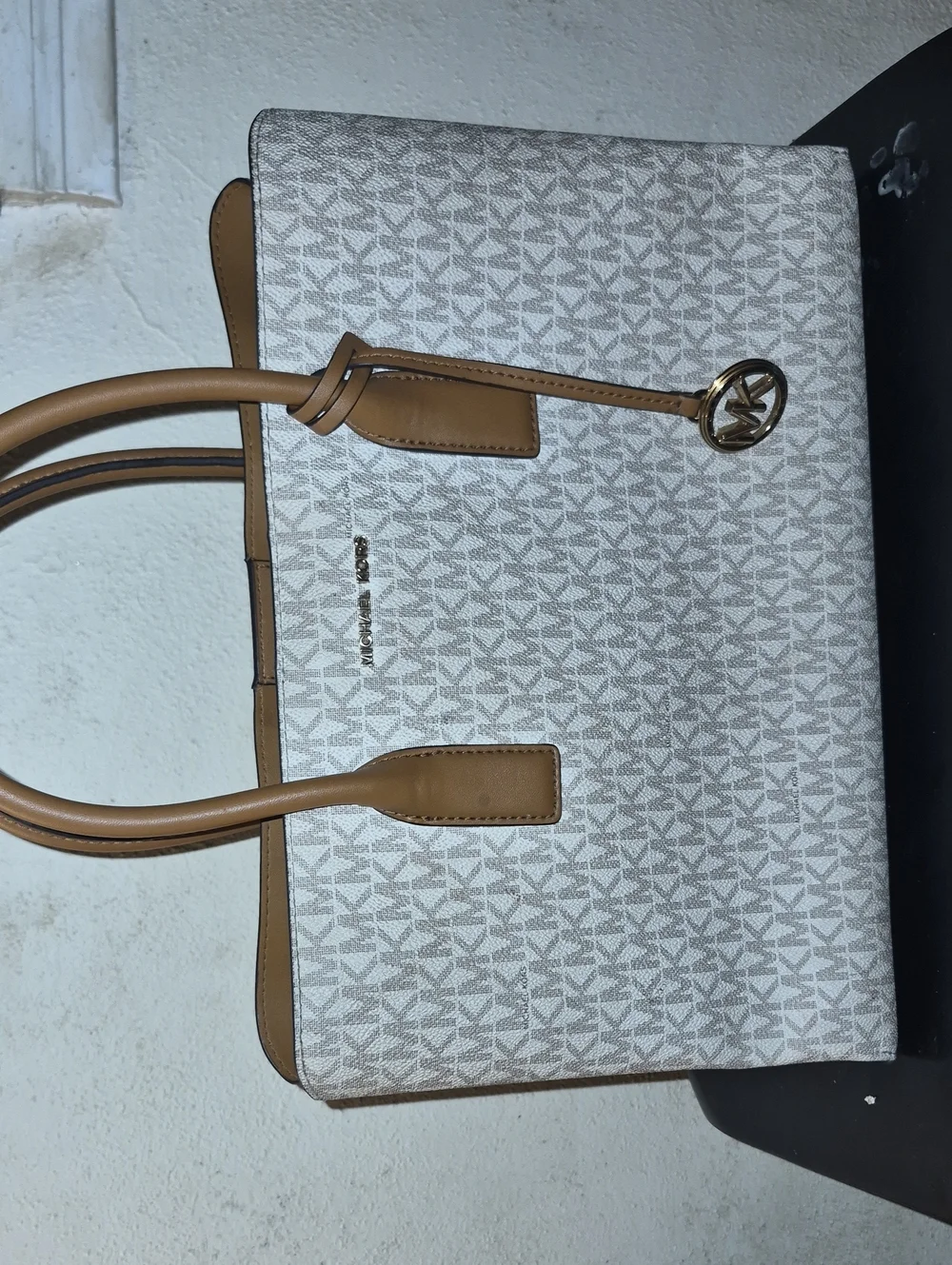 Michael Kors Cream and Tan Signature Tote